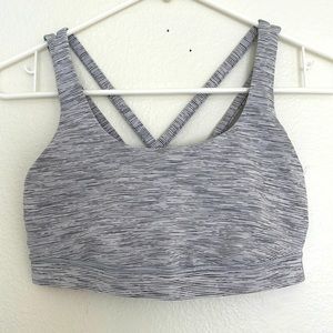 lululemon athletica Gray Striped Bra